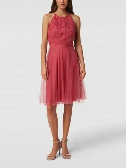 Jake*s-shop 26 V.M. Cocktailkleid Mit Spitzen-Besatz - Hellrot