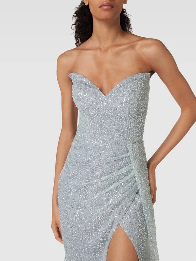 Luxuar Abendkleid Mit Paillettenbesatz - Rauchblau 3 Luxuar Abendkleid Mit Paillettenbesatz - Rauchblau – Bild 3