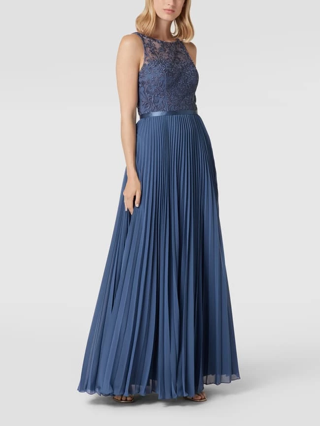 Luxuar Abendkleid In Maxilänge Mit Floraler Spitze - Blau 1 Luxuar Abendkleid In Maxilänge Mit Floraler Spitze - Blau
