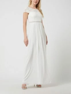 Jake*s Cocktail Abendkleid Aus Floraler Spitze Und Chiffon - Ecru