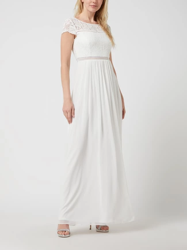 Jake*s Cocktail Abendkleid Aus Floraler Spitze Und Chiffon - Ecru 1 Jake*s Cocktail Abendkleid Aus Floraler Spitze Und Chiffon - Ecru