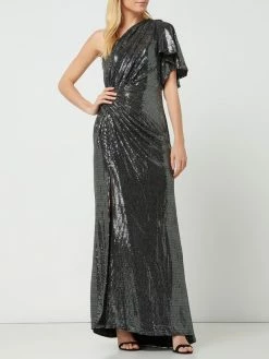 Luxuar Kleid Mit One-Shoulder-Träger - Metallic Schwarz