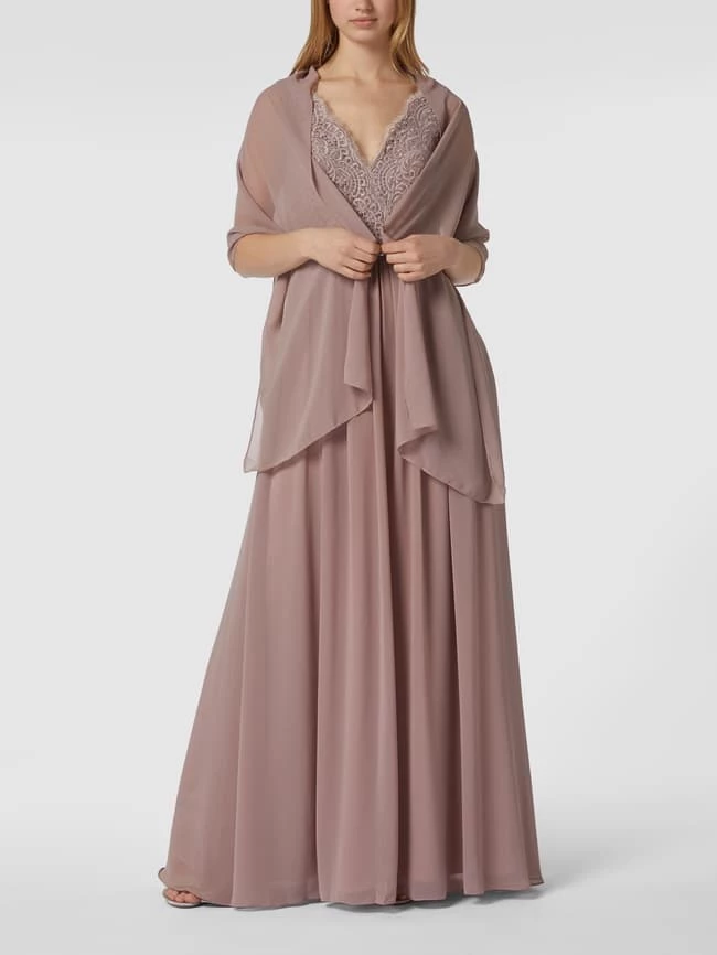 Mascara Abendkleid Mit Spitzenbesatz - Mauve 1 Mascara Abendkleid Mit Spitzenbesatz - Mauve