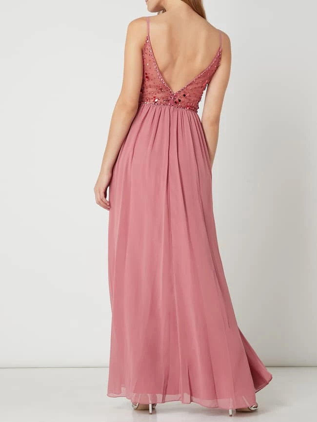 Mascara Abendkleid Aus Mesh Und Chiffon - Altrosa 6 Mascara Abendkleid Aus Mesh Und Chiffon - Altrosa – Bild 6