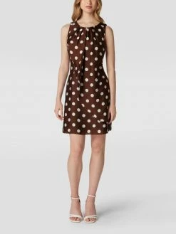 Jake*s-shop 16 Swing Cocktailkleid Mit Polka Dots - Schokobraun