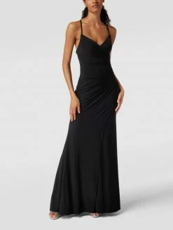 Luxuar Abendkleid Mit Gelegten Falten - Schwarz