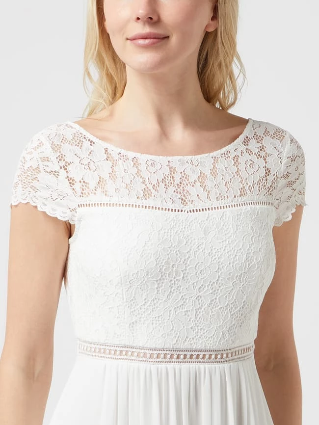 Jake*s Cocktail Abendkleid Aus Floraler Spitze Und Chiffon - Ecru 3 Jake*s Cocktail Abendkleid Aus Floraler Spitze Und Chiffon - Ecru – Bild 3