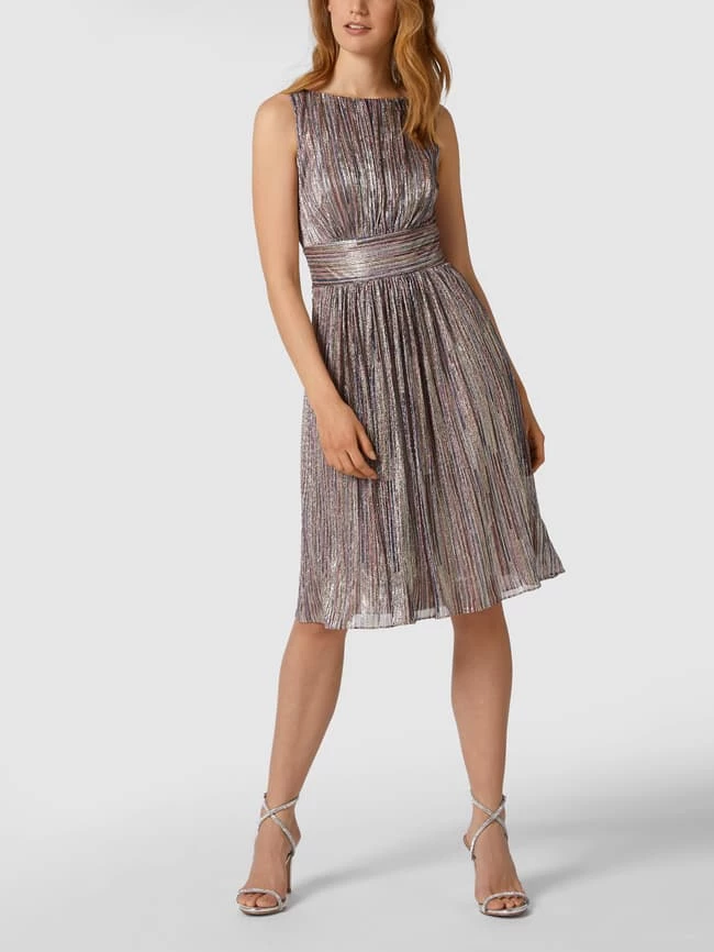 Swing Cocktailkleid Mit Effektgarn - Silber 4 Swing Cocktailkleid Mit Effektgarn - Silber – Bild 4