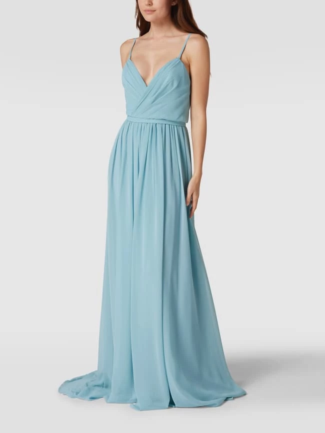 Vera Wang Bride Abendkleid Mit V-Ausschnitt Modell 'Joelle' - Hellblau 1 Vera Wang Bride Abendkleid Mit V-Ausschnitt Modell 'Joelle' - Hellblau