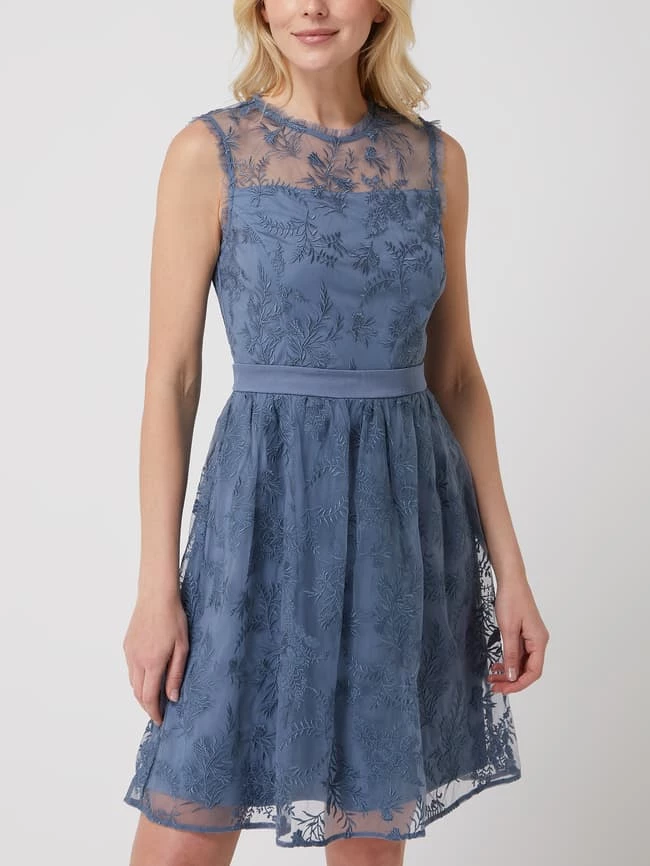 Esprit Collection Cocktailkleid Aus Organza - Rauchblau 4 Esprit Collection Cocktailkleid Aus Organza - Rauchblau – Bild 4