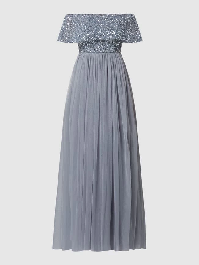 MAYA DELUXE Abendkleid Im Off-Shoulder-Look - Rauchblau 2 MAYA DELUXE Abendkleid Im Off-Shoulder-Look - Rauchblau – Bild 2