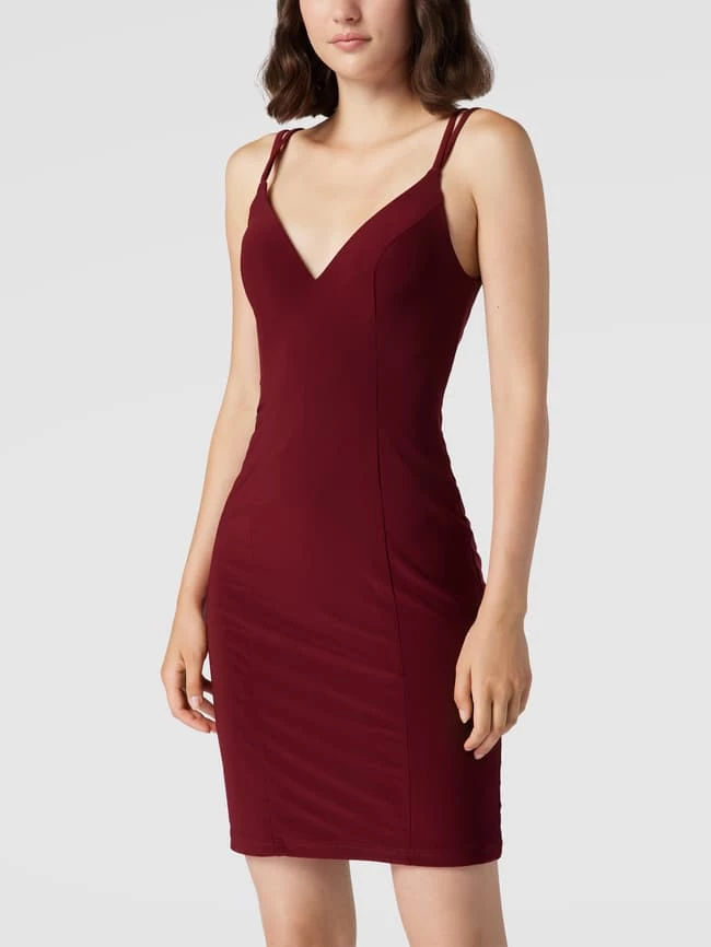 Luxuar Cocktailkleid Mit Herz-Ausschnitt - Bordeaux Rot 4 Luxuar Cocktailkleid Mit Herz-Ausschnitt - Bordeaux Rot – Bild 4