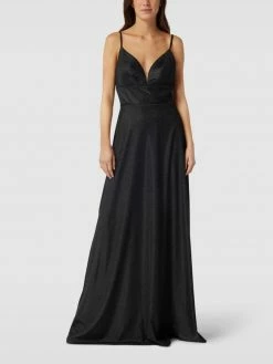 Unique Abendkleid Mit Breitem Taillenpasse - Schwarz