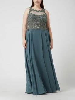 My Mascara Curves PLUS SIZE Abendkleid Mit Strasssteinen - Grün