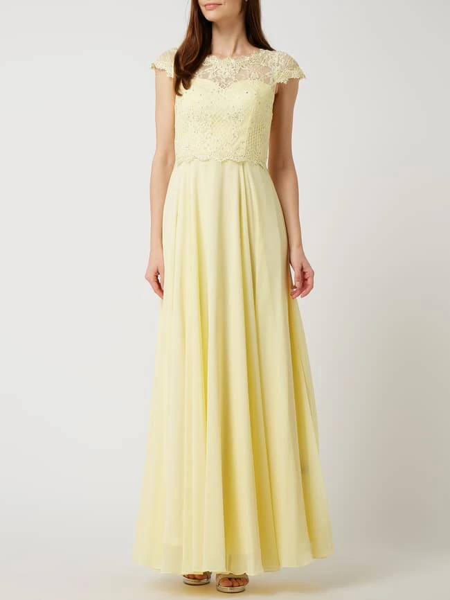 Mascara Abendkleid Mit Strasssteinen - Hellgelb 5 Mascara Abendkleid Mit Strasssteinen - Hellgelb – Bild 5