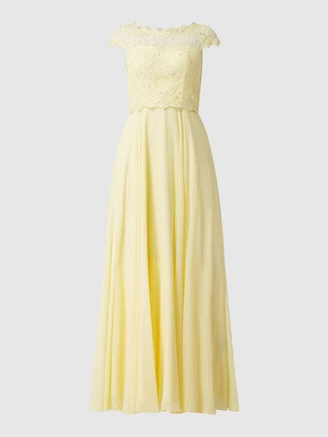 Mascara Abendkleid Mit Strasssteinen - Hellgelb 2 Mascara Abendkleid Mit Strasssteinen - Hellgelb – Bild 2