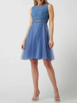 Luxuar Cocktailkleid Aus Mesh Und Spitze - Bleu