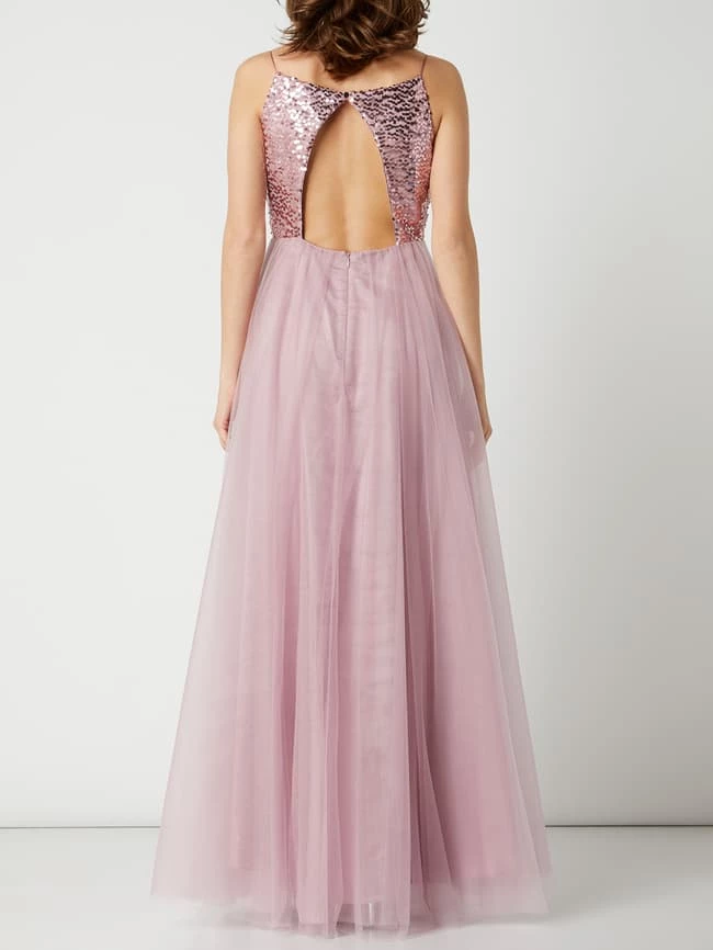 V.M. Abendkleid Aus Tüll Mit Pailletten - Altrosa 5 V.M. Abendkleid Aus Tüll Mit Pailletten - Altrosa – Bild 5