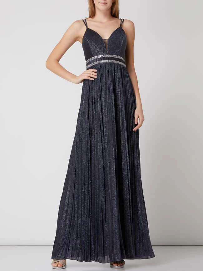 Jake*s Cocktail Abendkleid Mit Glitter-Effekt - Dunkelblau Meliert 1 Jake*s Cocktail Abendkleid Mit Glitter-Effekt - Dunkelblau Meliert