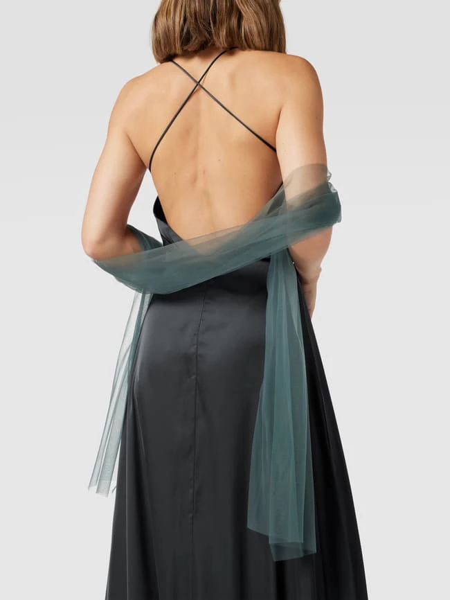 Unique Abendkleid Mit Spaghettiträgern - Dunkelgrün 3 Unique Abendkleid Mit Spaghettiträgern - Dunkelgrün – Bild 3