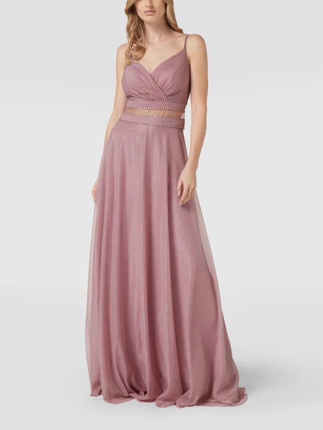 TROYDEN COLLECTION Abendkleid Mit Semitransparentem Einsatz - Mauve 1 TROYDEN COLLECTION Abendkleid Mit Semitransparentem Einsatz - Mauve