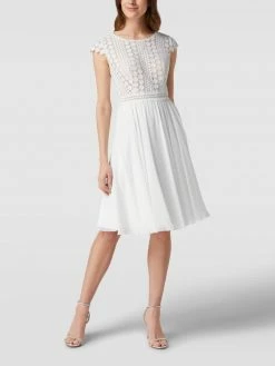 Luxuar Cocktailkleid Mit Floraler Spitze - Ecru