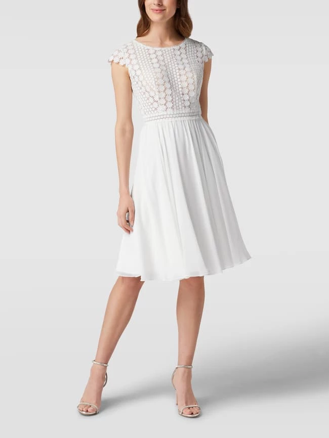 Luxuar Cocktailkleid Mit Floraler Spitze - Ecru 1 Luxuar Cocktailkleid Mit Floraler Spitze - Ecru