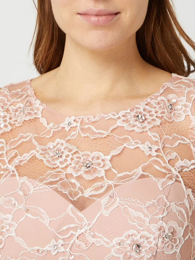 Luxuar Cocktailkleid Aus Floraler Spitze - Altrosa 3 Luxuar Cocktailkleid Aus Floraler Spitze - Altrosa – Bild 3