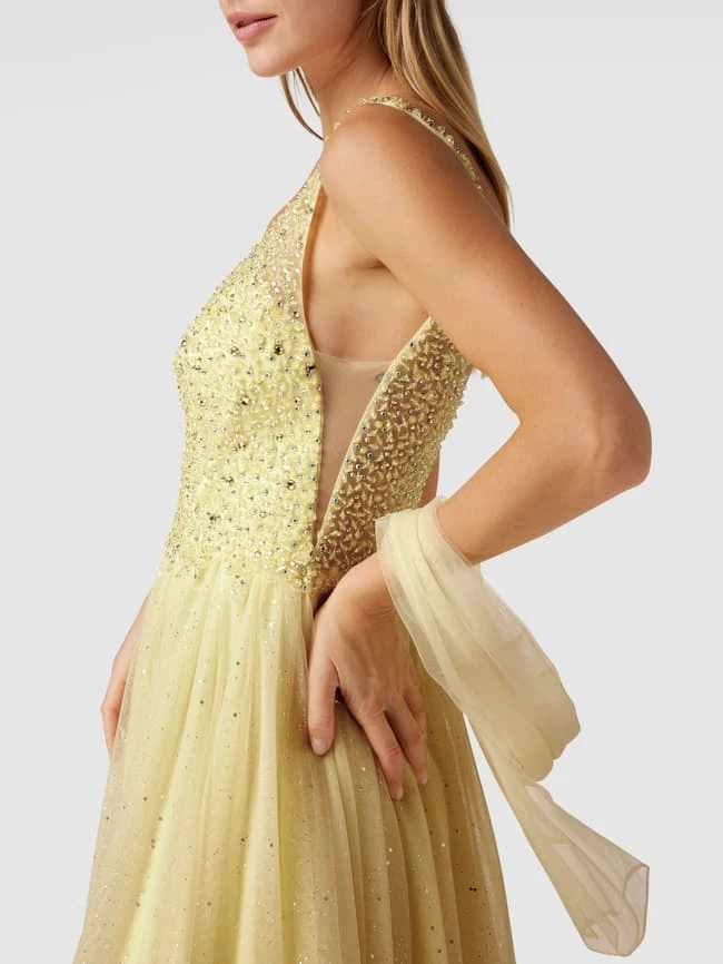 Mascara Abendkleid Mit Glitter-Effekt - Gelb 3 Mascara Abendkleid Mit Glitter-Effekt - Gelb – Bild 3