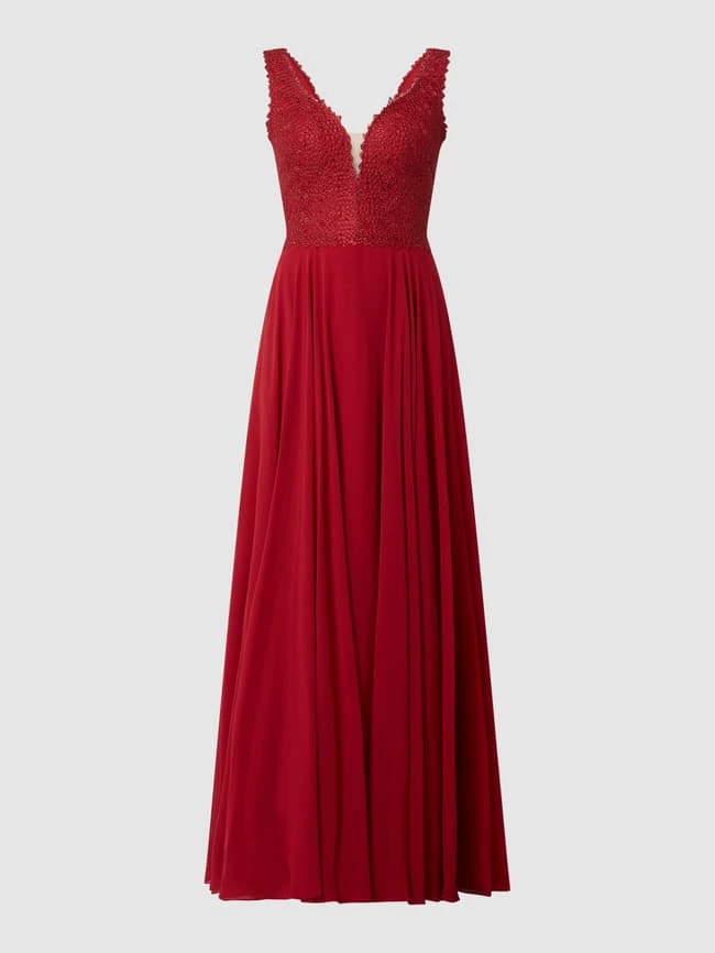 Luxuar Abendkleid Mit Zierborten Und Ziersteinen - Rot 2 Luxuar Abendkleid Mit Zierborten Und Ziersteinen - Rot – Bild 2