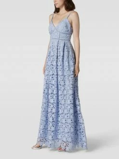 Jake*s Cocktail Abendkleid Mit Lochmuster - Himmelblau