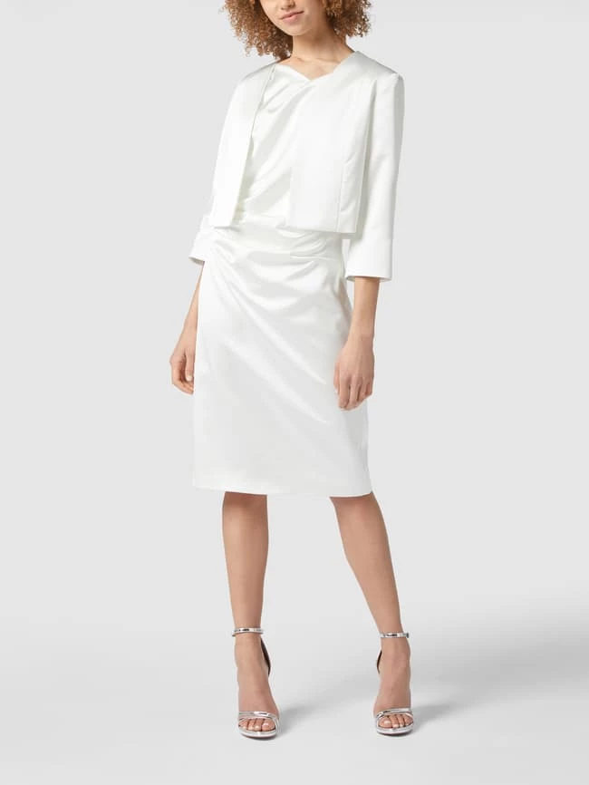 Swing Cocktailkleid Aus Satin - Offwhite 1 Swing Cocktailkleid Aus Satin - Offwhite