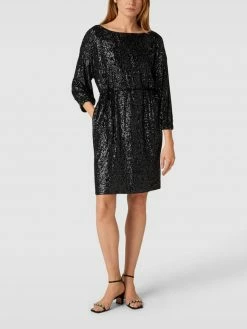 S.Oliver BLACK LABEL Minikleid Mit Paillettenbesatz - Schwarz