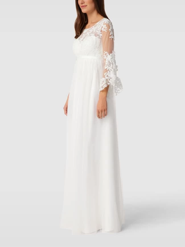 Luxuar Abendkleid Mit Spitzenbesatz - Offwhite 4 Luxuar Abendkleid Mit Spitzenbesatz - Offwhite – Bild 4