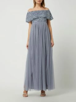 MAYA DELUXE Abendkleid Im Off-Shoulder-Look - Rauchblau