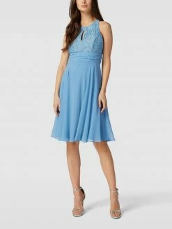 V.M. Cocktailkleid Mit Zierbesatz - Hellblau