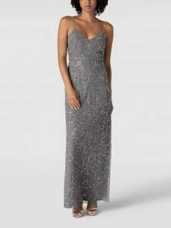 LACE & BEADS Abendkleid Mit Paillettenbesatz - Silber
