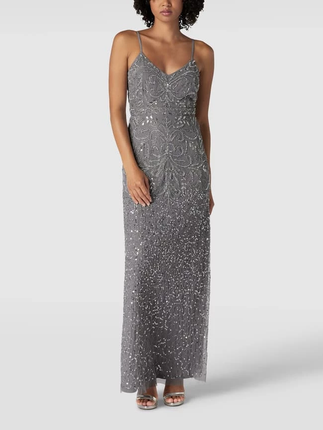 LACE & BEADS Abendkleid Mit Paillettenbesatz - Silber 1 LACE & BEADS Abendkleid Mit Paillettenbesatz - Silber