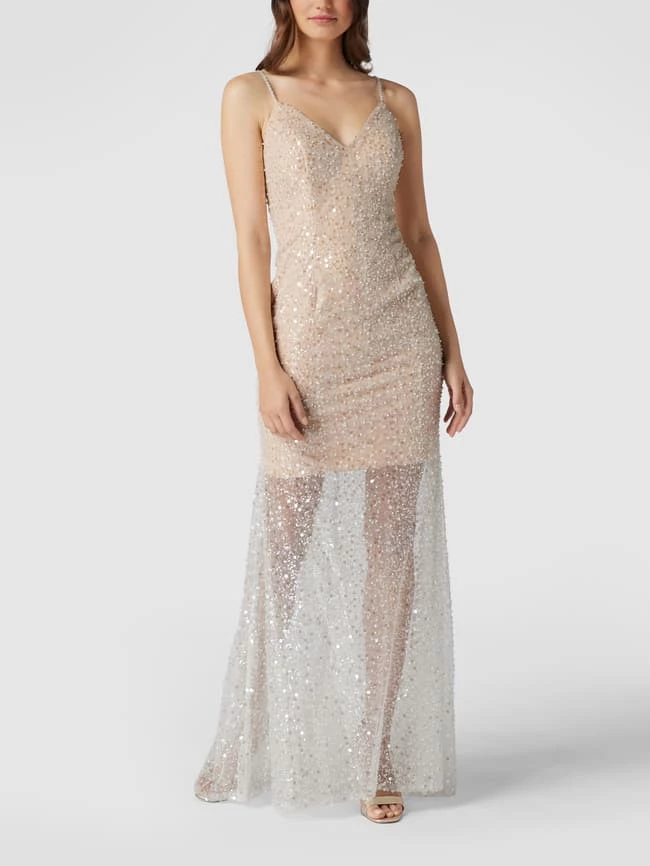 Unique Abendkleid Mit Stola - Offwhite 1 Unique Abendkleid Mit Stola - Offwhite