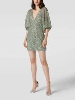 LACE & BEADS Cocktailkleid Mit Paillettenbesatz - Mint