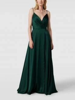 Luxuar Abendkleid Mit Gelegten Falten - Dunkelgrün