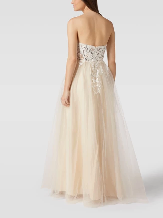 Unique Abendkleid Mit Floraler Stickerei - Beige 5 Unique Abendkleid Mit Floraler Stickerei - Beige – Bild 5