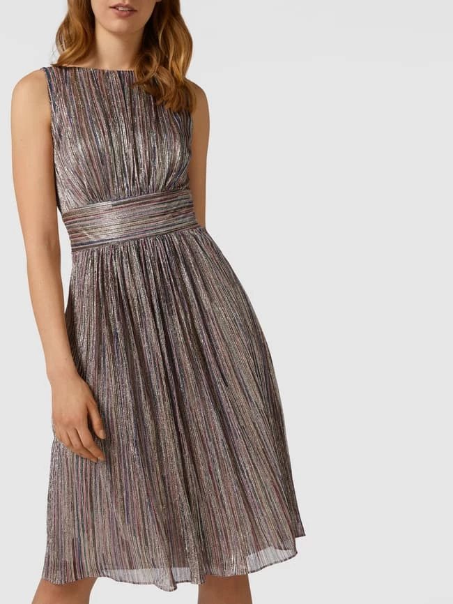 Swing Cocktailkleid Mit Effektgarn - Silber 3 Swing Cocktailkleid Mit Effektgarn - Silber – Bild 3