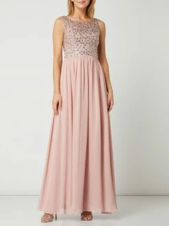 Mascara Abendkleid Mit Ziersteinen Und Pailletten - Rosé