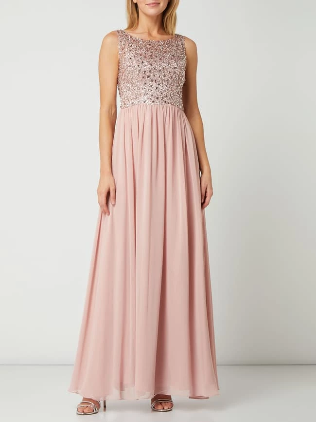 Mascara Abendkleid Mit Ziersteinen Und Pailletten - Rosé 1 Mascara Abendkleid Mit Ziersteinen Und Pailletten - Rosé