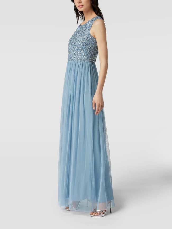 LACE & BEADS Abendkleid Mit Paillettenbesatz - Hellblau 1 LACE & BEADS Abendkleid Mit Paillettenbesatz - Hellblau