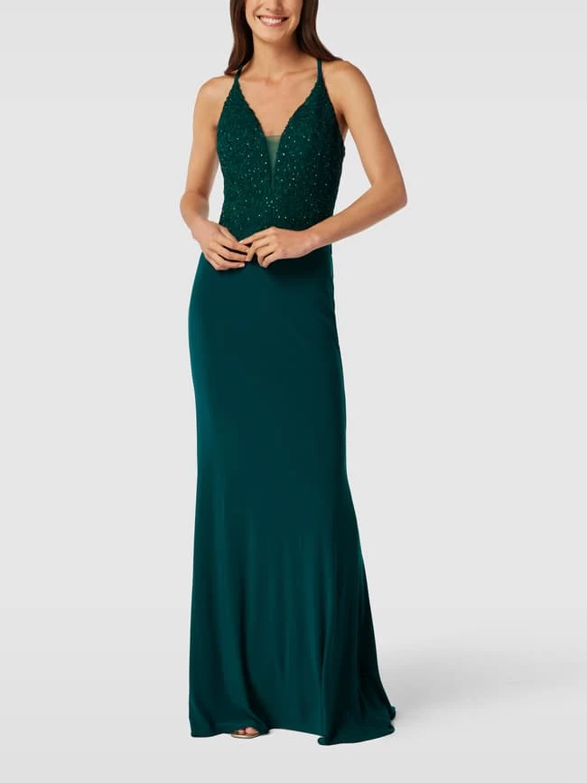 Mascara Abendkleid Mit Ziersteinbesatz - Smaragdgrün 1 Mascara Abendkleid Mit Ziersteinbesatz - Smaragdgrün