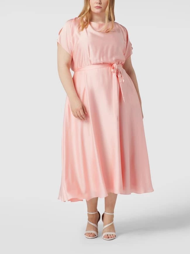 Swing Curve Cocktailkleid Mit Taillenband - Rosé 1 Swing Curve Cocktailkleid Mit Taillenband - Rosé