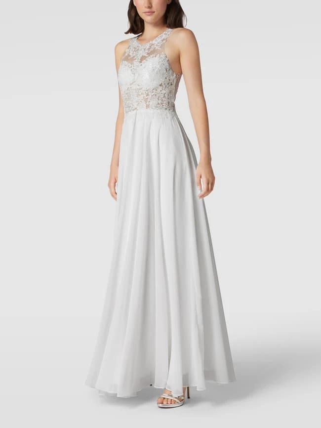 Mascara Abendkleid Mit Floralen Stickereien - Offwhite 1 Mascara Abendkleid Mit Floralen Stickereien - Offwhite