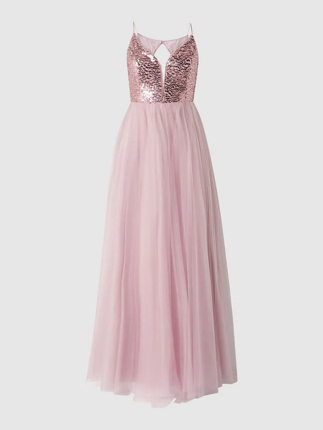 V.M. Abendkleid Aus Tüll Mit Pailletten - Altrosa 2 V.M. Abendkleid Aus Tüll Mit Pailletten - Altrosa – Bild 2